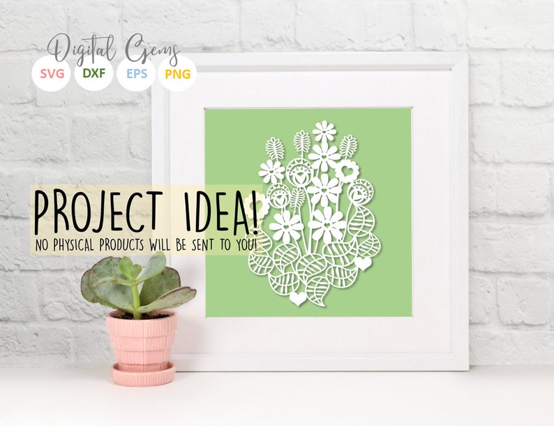Download Flower bouquet paper cut svg / dxf / eps / files and pdf ...