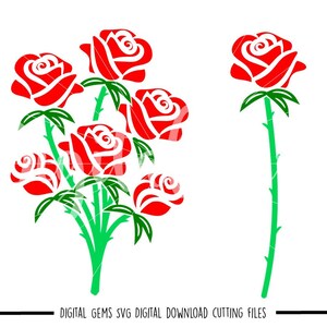 Rose svg / dxf / eps / png files. The files work well with Silhouette and Cricut. Digital Download. Commercial use ok.