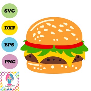 Burger SVG Digital download. Works with Cricut, Silhouette, Scan n Cut, SCAL and more!