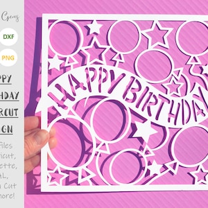 Happy Birthday Paper Cut Svg / Dxf / Eps / Files and Pdf Printable ...