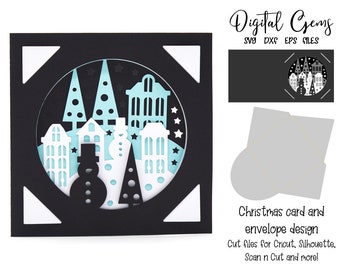 Weihnachtskarten gestalten. svg/dxf/eps-Dateien. Digitaler Download. Kompatibel mit Silhouette, Cricut, & Scan n Cut.