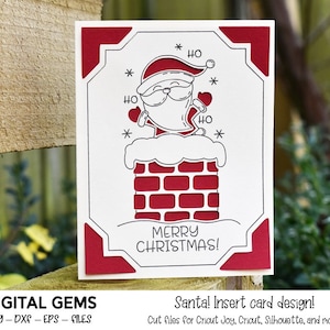 Weihnachten, Santa Einlegekarte Design. Digitaler Download, Cricut Joy / Cricut / Silhouette / Scan n Cut Design. svg/dxf/eps-Dateien.
