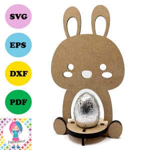 Rabbit Egg Holder Laser Cut SVG | Easter Egg Holder Design | Glowforge Compatible Digital Download