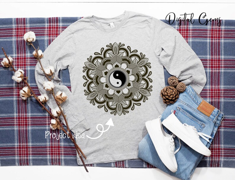 Download Mandala yin yang svg / dxf / eps / png files. Digital | Etsy