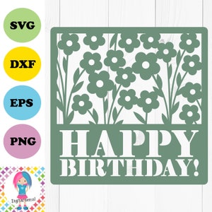 Descarga digital SVG de feliz cumpleaños. Funciona con Cricut, Silhouette, Scan n Cut, SCAL y más.