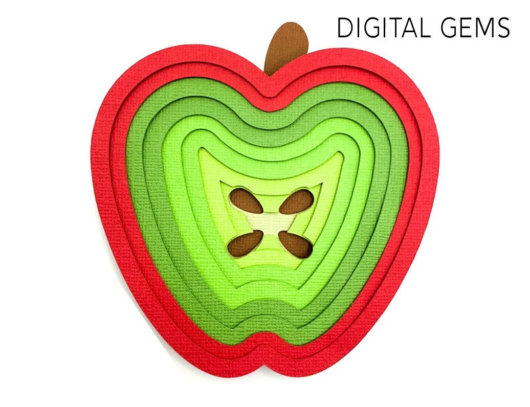 Apple Shadow Box SVG | Digital Download. Works With Cricut Joy ...