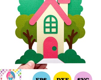 House SVG: New Home Paper Craft Design (Digital Download)