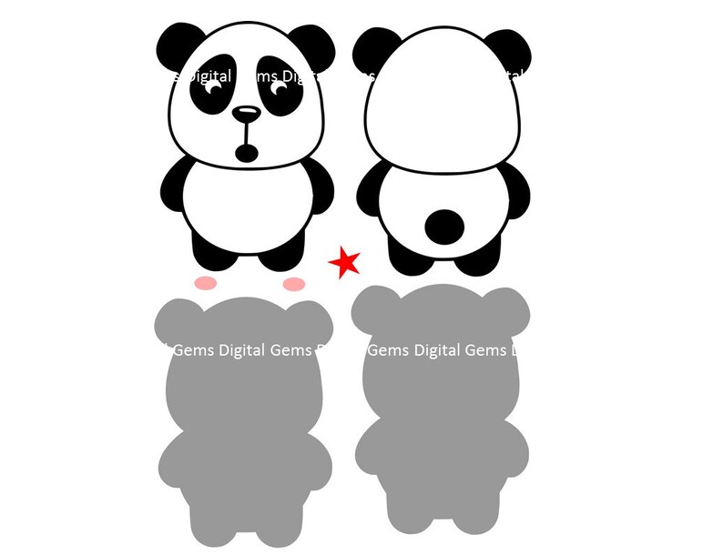 Panda Svg / Dxf / Eps / Png Files. Digital Download. | Etsy