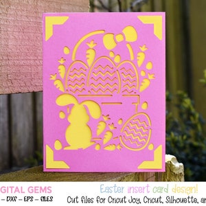 Easter insert card design, Digital download, Cricut Joy / Cricut / Silhouette / Scan n Cut card design. svg / dxf / eps files.