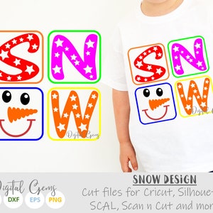 Snow square design svg / dxf / eps / png files. Digital download. Compatible with Cricut and Silhouette machines. Small commercial use ok.
