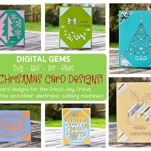 Christmas card bundle! svg / dxf / eps files. Digital download. Compatible with Silhouette, Cricut, Cricut Joy and more!