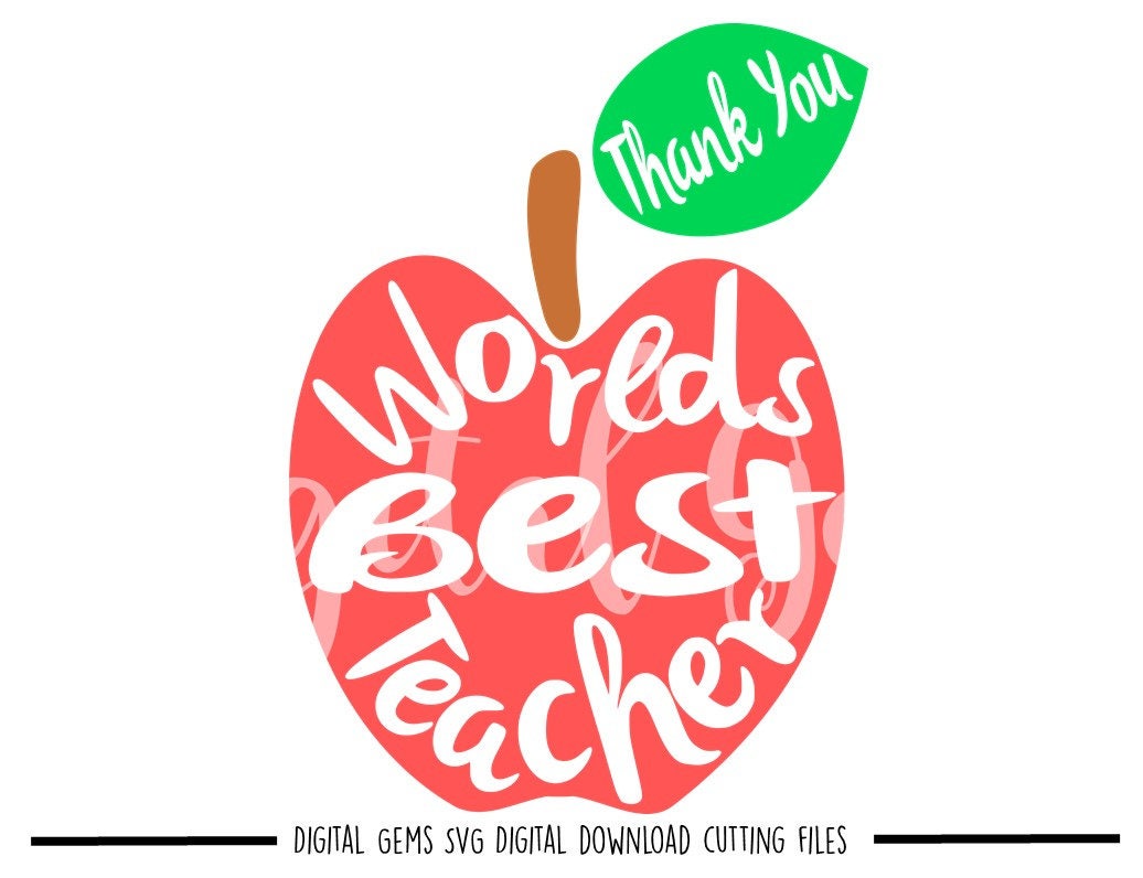 Download Worlds Best Teacher Thank You Svg Dxf Eps Png Files Etsy