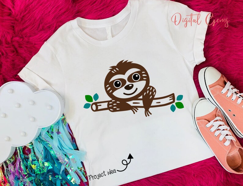 Sloth Design Svg / Dxf / Eps / Png Files. Digital Download. Works With ...