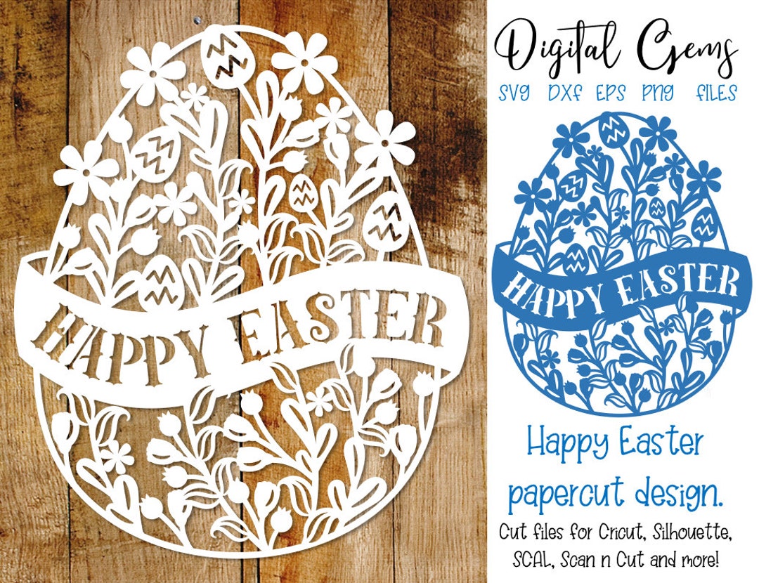 Easter Egg Paper Cut Design. Svg / Dxf / Eps / Png Files and Pdf / Png ...