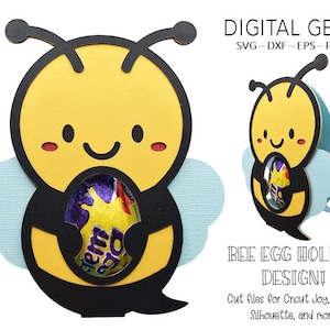 Egg holder SVG | Bee design. Digital download. Works with Cricut Joy / Explore / Maker and more!