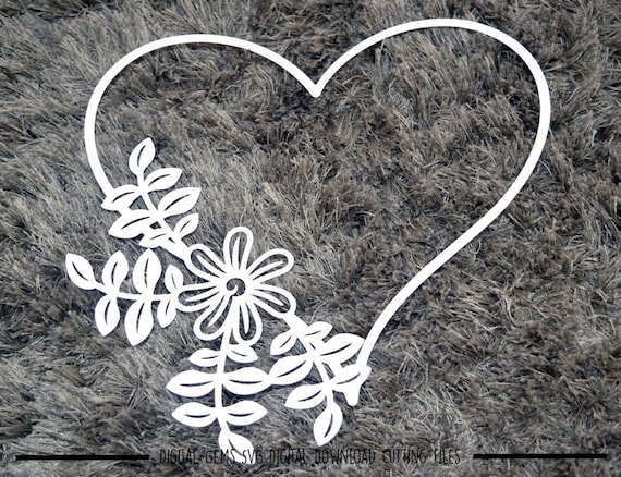 Download Love Heart Flower paper cut svg / dxf / eps / files and ...