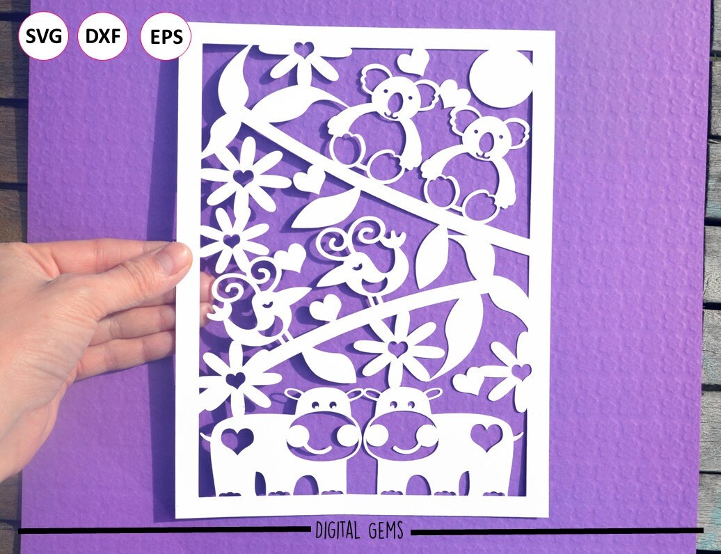Download Jungle paper cut svg / dxf / eps / files and pdf / png | Etsy