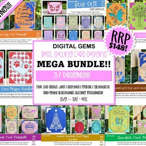 The huge card bundle! svg / dxf / eps files. Digital download. Compatible with Silhouette, Cricut, Cricut Joy, and Scan n Cut.
