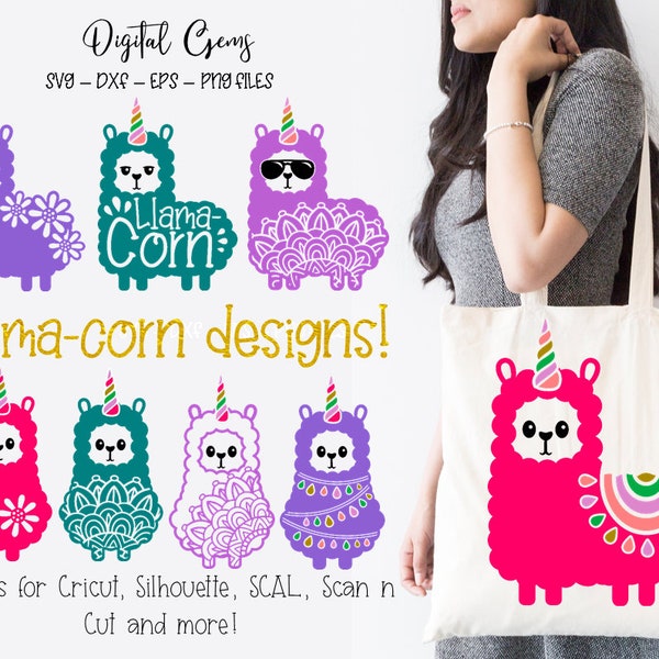 Llamacorn svg / dxf / eps / png files. Digital download. Works with Cricut, Silhouette, Scan n Cut, SCAL & more!