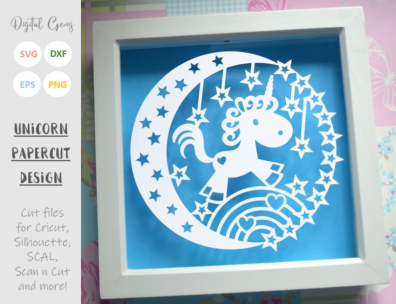 Download Unicorn Paper Cut Svg Dxf Eps Files And Pdf Png Etsy