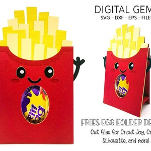 Egg holder SVG | Fries design. Digital download. Works with Cricut Joy / Explore / Maker and more!