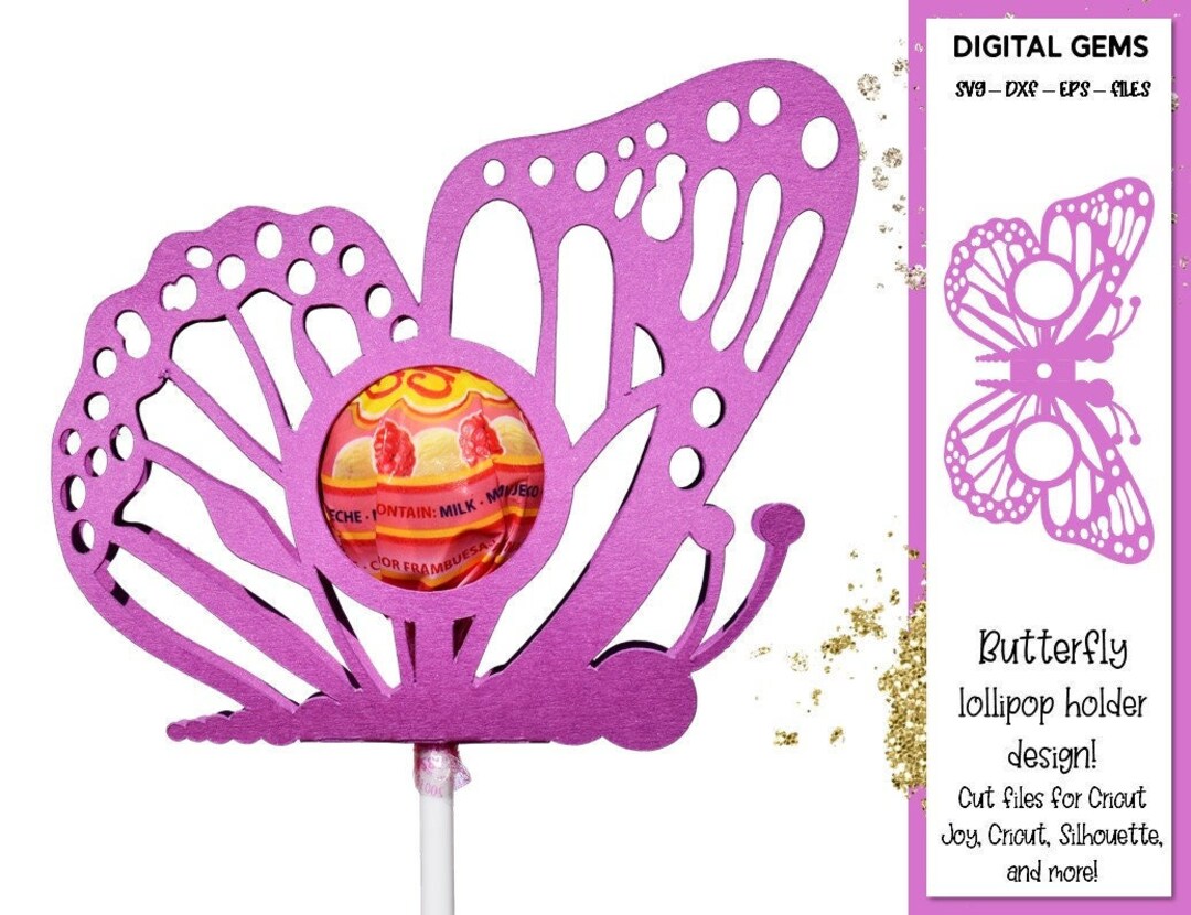 Butterfly Lollipop / Sucker Holder Design Svg / Dxf / Eps Files ...