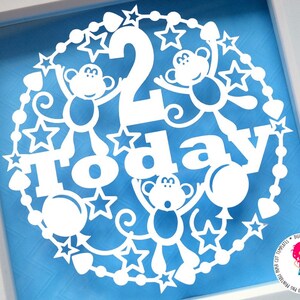 2 Today, Monkey paper cut svg / dxf / eps / files and pdf / png printable templates for hand cutting. Digital download. Commercial use ok.