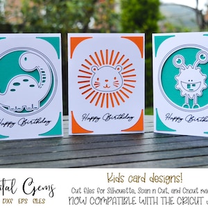Diseños de tarjetas de cumpleaños. Archivos svg/dxf/eps. Descarga digital. Compatible con Silhouette, Cricut, Cricut Joy, SCAL y Scan n Cut.