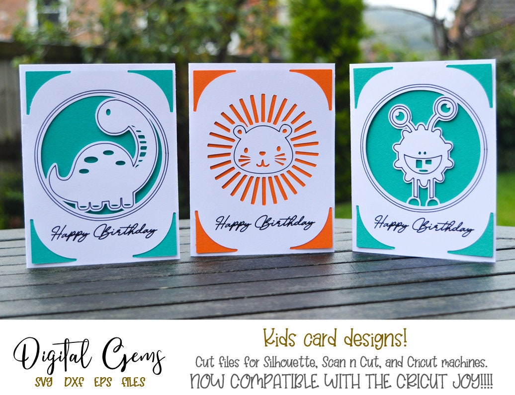 Birthday card designs svg / dxf / eps files. Digital | Etsy