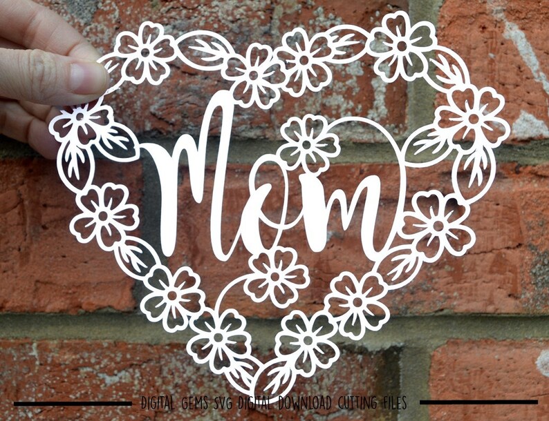 Download Mom heart paper cut svg / dxf / eps files and pdf / png | Etsy