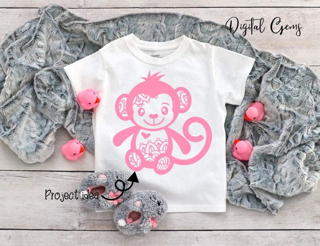 Monkey Svg / Dxf / Eps / Png Files. Digital Download. | Etsy UK