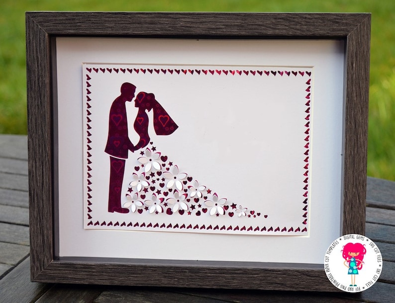 Download 3D Wedding paper cut svg / dxf / eps files and pdf / png ...