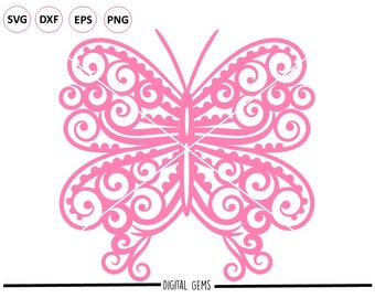 Butterfly svg / dxf / eps / png files. Digital download. Compatible with Silhouette, Cricut, SCAL, and Scan n Cut. Small commercial use ok.