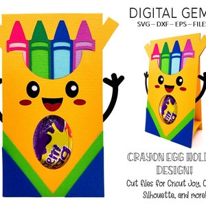 Egg holder SVG | Crayon, School teacher design. Digital download. Works with Cricut Joy / Explore / Maker and more!