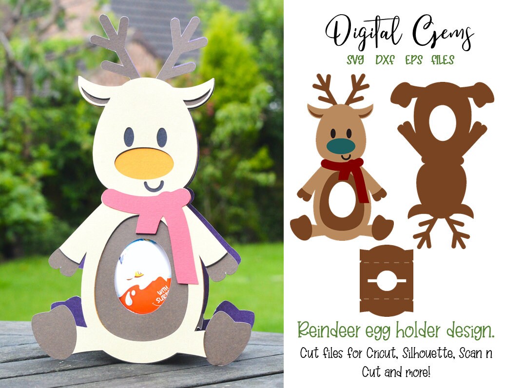Easter egg holder designs, Lamb, Rabbit, Penguin, and Duck SVG / DXF / EPS  files - So Fontsy