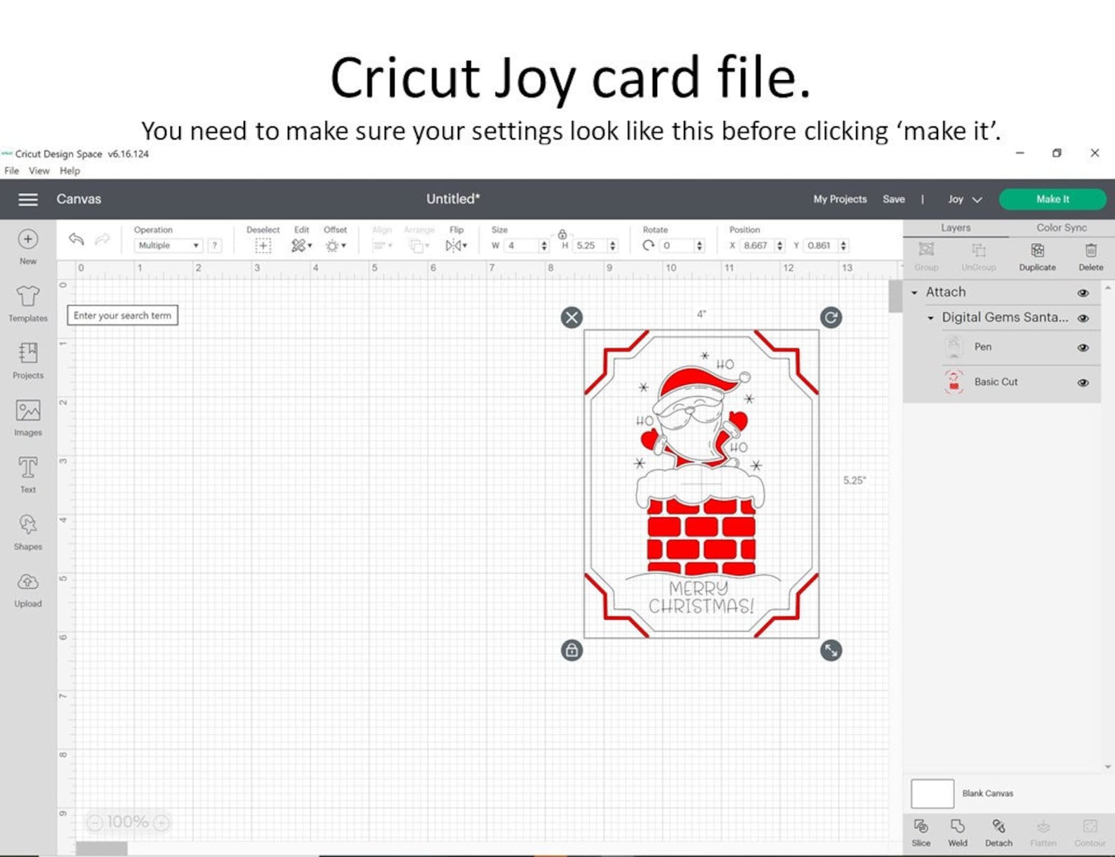 Santa Insert Christmas, Santa Insert Card Design. Digital Download, Cricut Joy ...