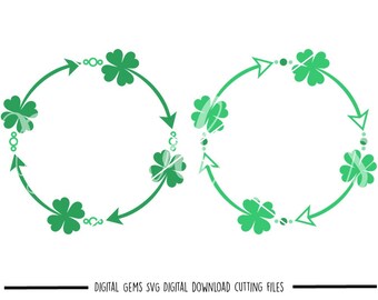 Shamrock Frames, St Patrick's Day svg / dxf / eps / png files. Download. Compatible with Silhouette, Cricut, SCAL, Scan n Cut.