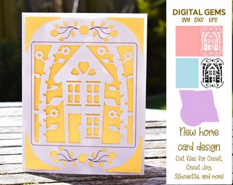 New home, Cricut Joy card design. svg / dxf / eps files. Digital download.