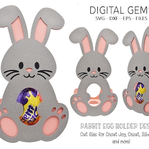 Egg holder SVG | Rabbit design. Digital download. Works with Cricut Joy / Explore / Maker and more!