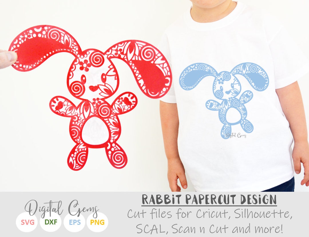 Bunny Rabbit, Zentangle paper cut svg / dxf / eps / file e pdf