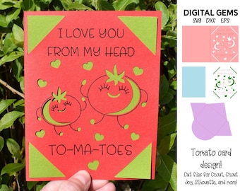 I love you from my feet to-ma-toes, Valentines, Anniversary, Birthday, Cricut Joy card design. svg / dxf / eps files. Digital download.