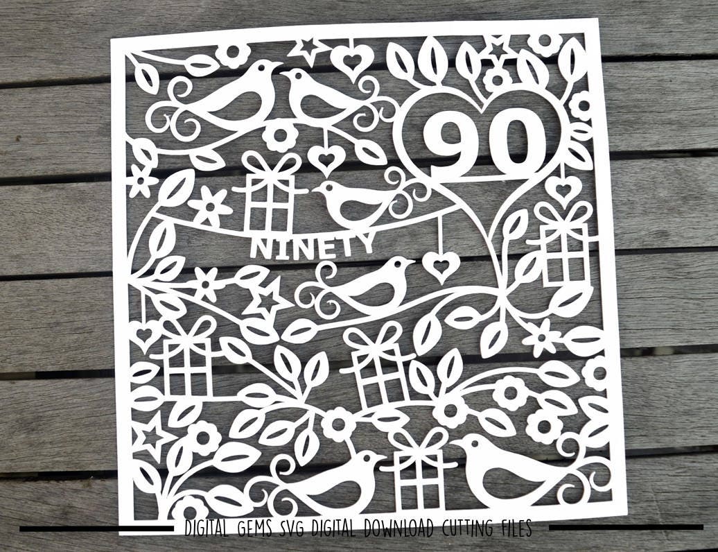 Number 90 Paper Cut Svg / Dxf / Eps / Files and Pdf / Png Printable ...
