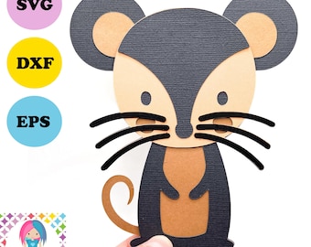 Rat SVG | Animal, Pet craft design. Digital download. Works with Cricut Joy / Explore / Maker and more!