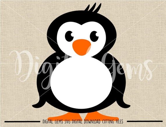 Penguin Svg Dxf Eps Files Digital Download Compatible Etsy