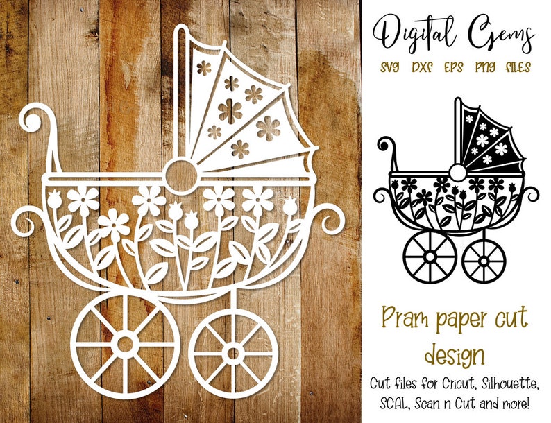 Download Pram New baby paper cut svg / dxf / eps / files and pdf ...