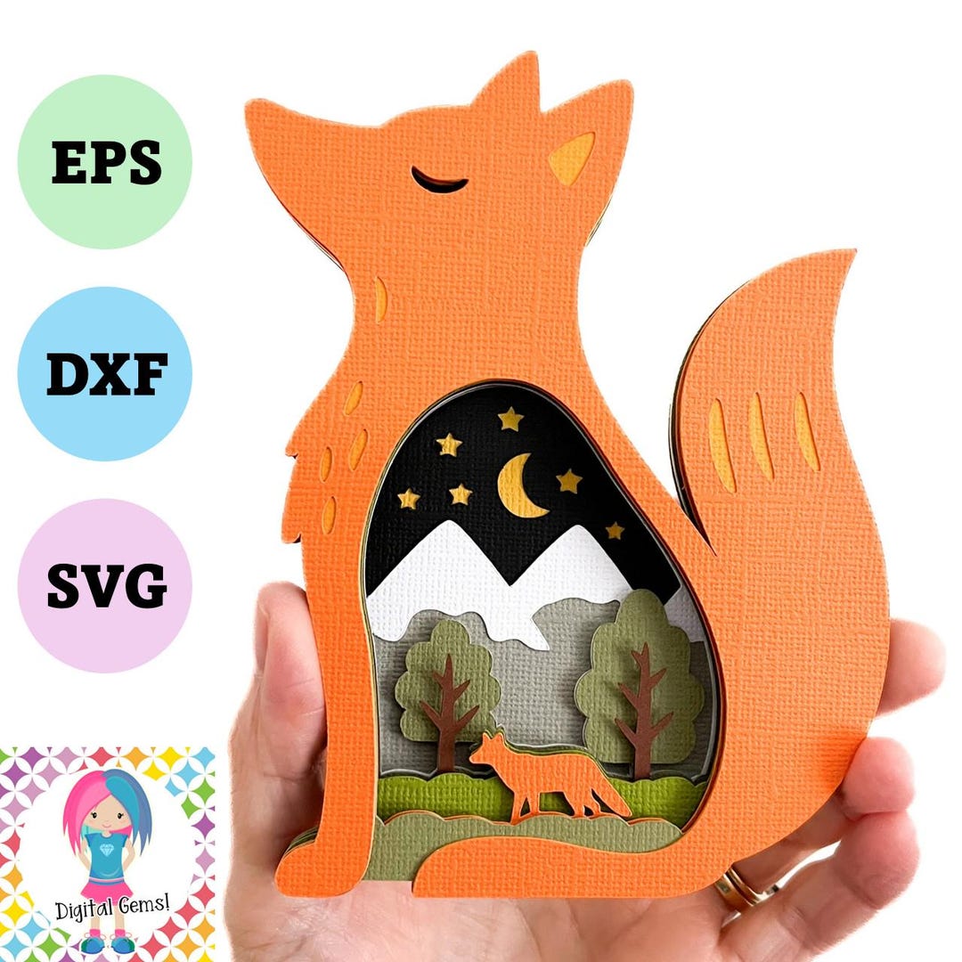 Fox 3D Layered SVG | Paper Shadow Box Design | Cricut & Silhouette Cut ...