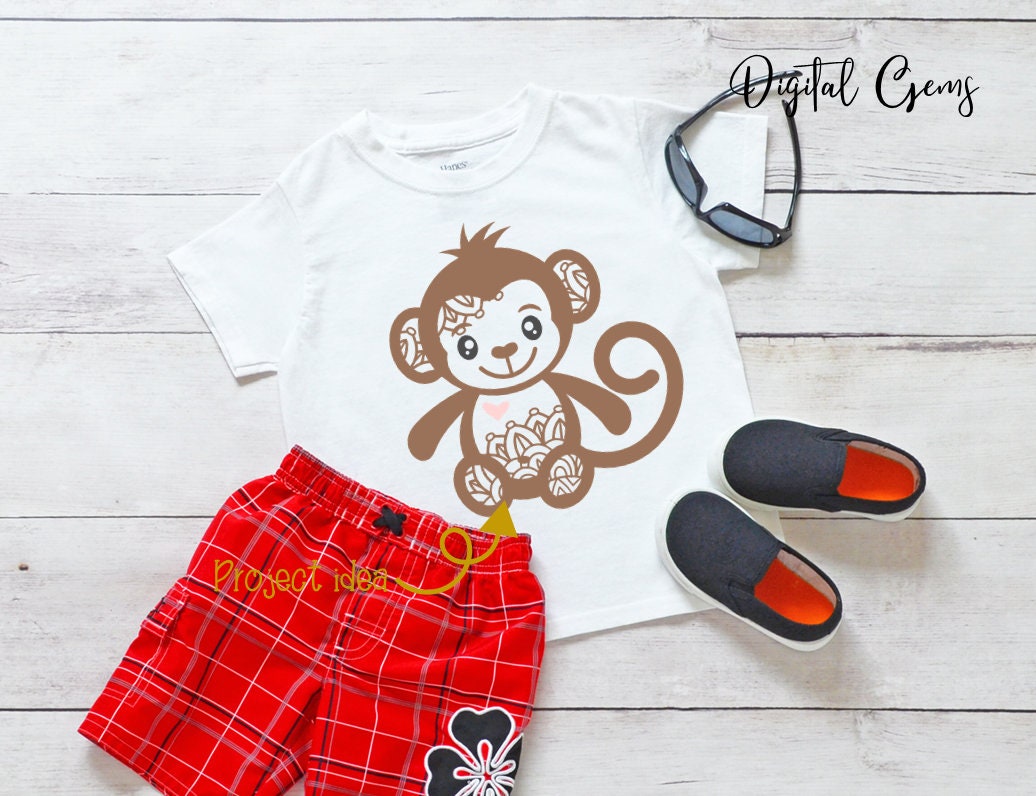 Monkey Svg / Dxf / Eps / Png Files. Digital Download. | Etsy UK