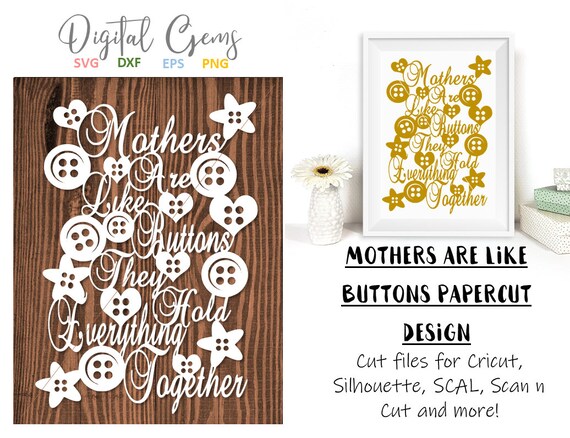 Download Mothers are like buttons paper cut svg / dxf / eps / files ...