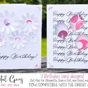 Birthday cards! svg / dxf / eps files. Digital download. Compatible with Silhouette, Cricut, Cricut Joy, etc.
