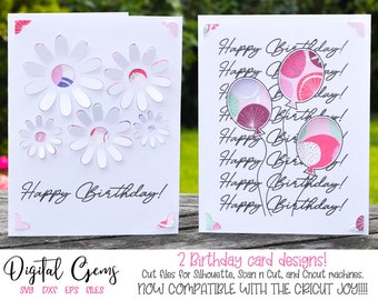 Birthday cards! svg / dxf / eps files. Digital download. Compatible with Silhouette, Cricut, Cricut Joy, etc.